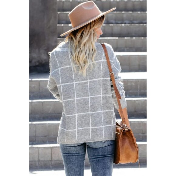 🆕 Women Grey Casual Long Sleeve Sweatshirt Turtleneck Sweaters Fit Jumper Tops - Picture 2 of 6